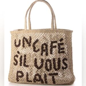 The Jacksons London Tote/NWT/ 100% authentic /Large Jute Un Cafe S’il Vous plait